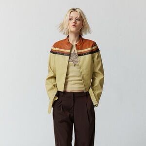 UO Jordan Faux Leather Racer Moto Jacket